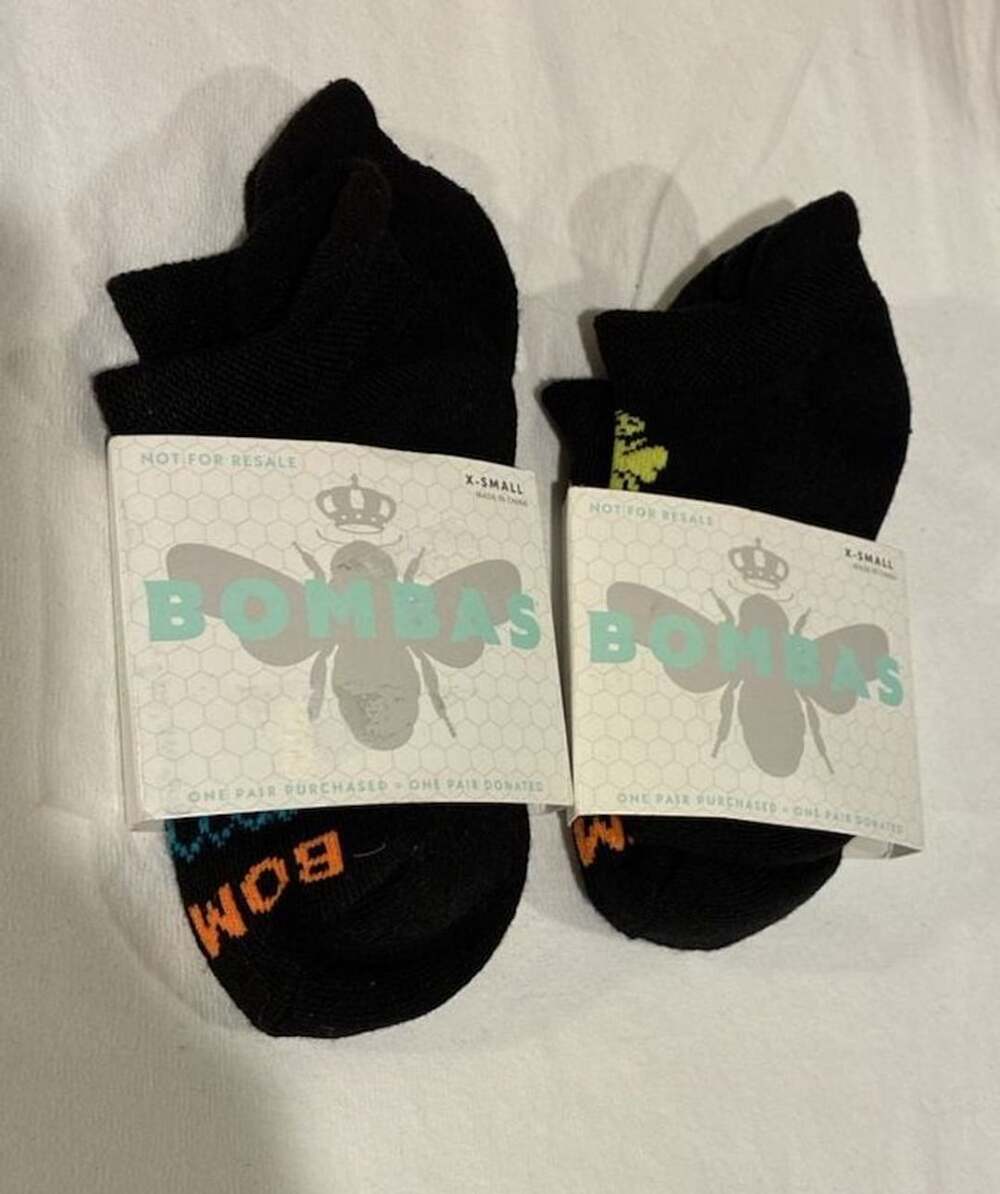 Bombas Ankle Socks Size X-Small Black Pack of 2